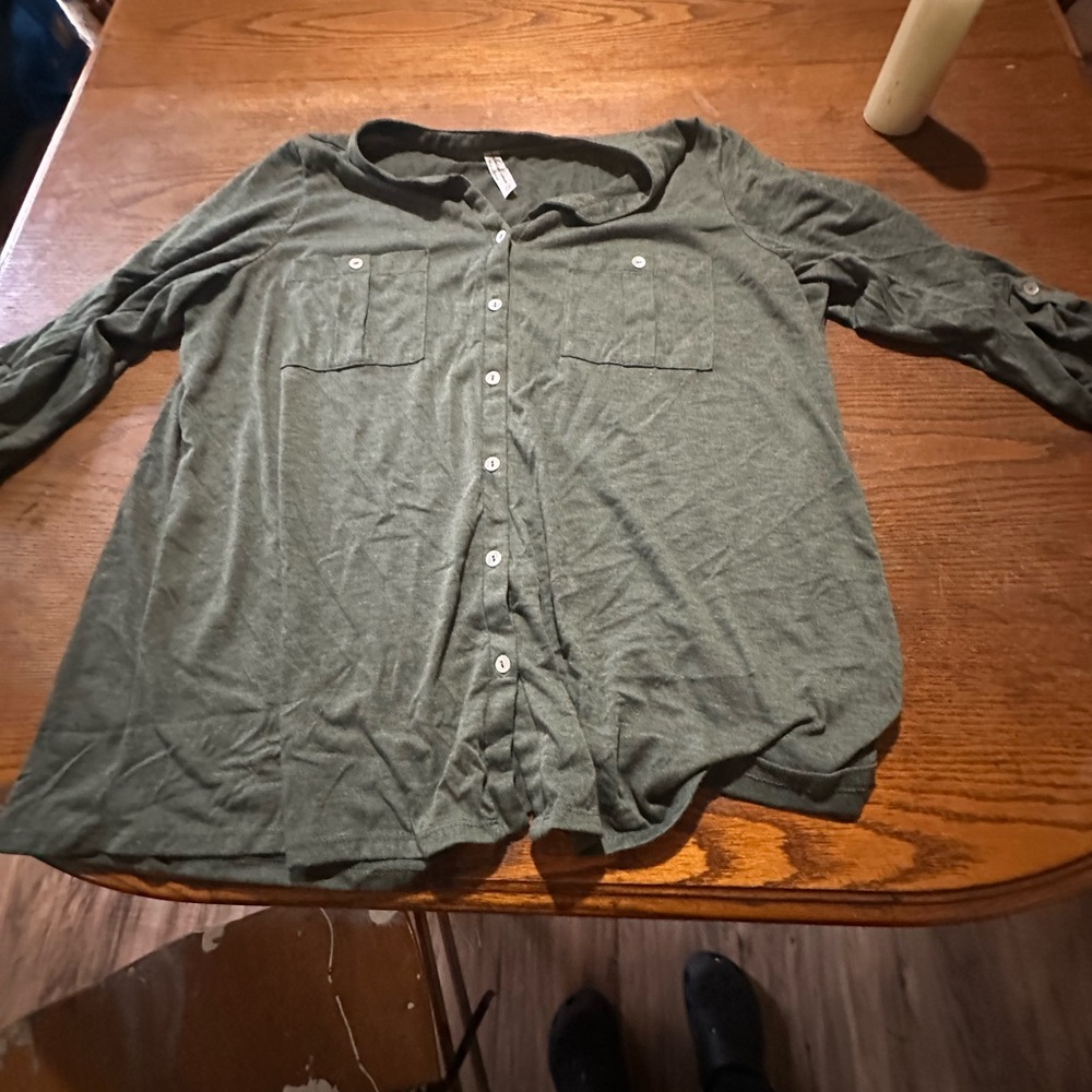 Perseption Forest Green Blouse